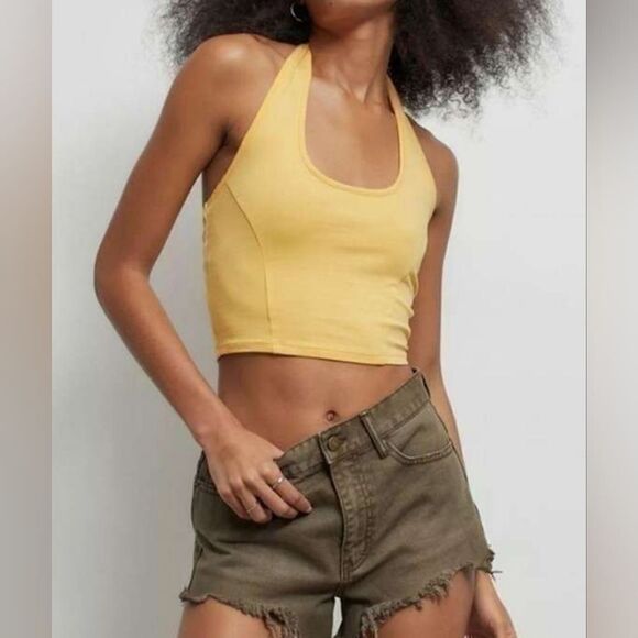 Urban Outfitters Pants - BDG Urban Outfitters High Rise Cheeky Shorts distressed khaki green size 26 NWT
